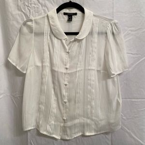 Small white Forever 21 pleated top